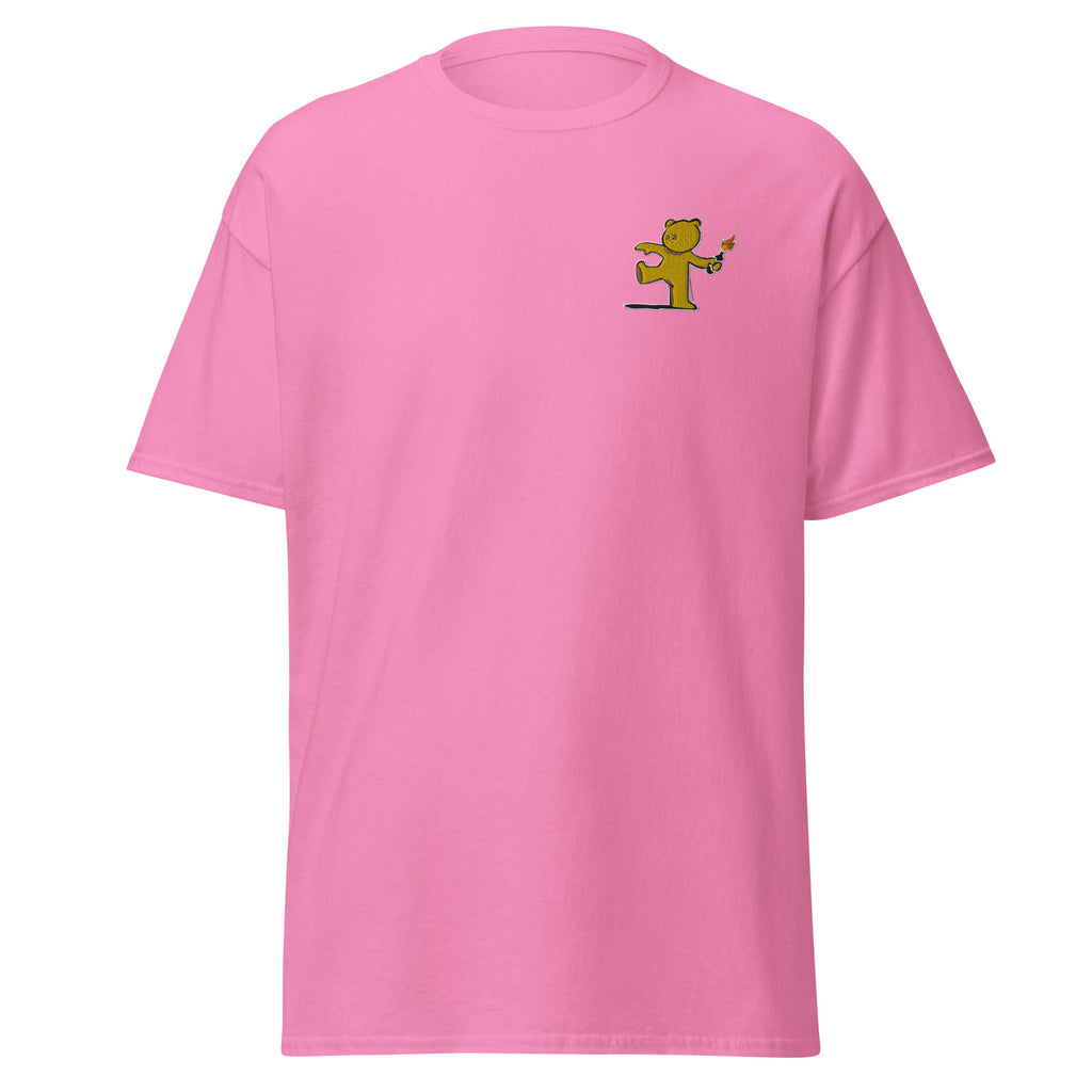 Embroidered Teddy Bear Bomber T shirt - Azalea