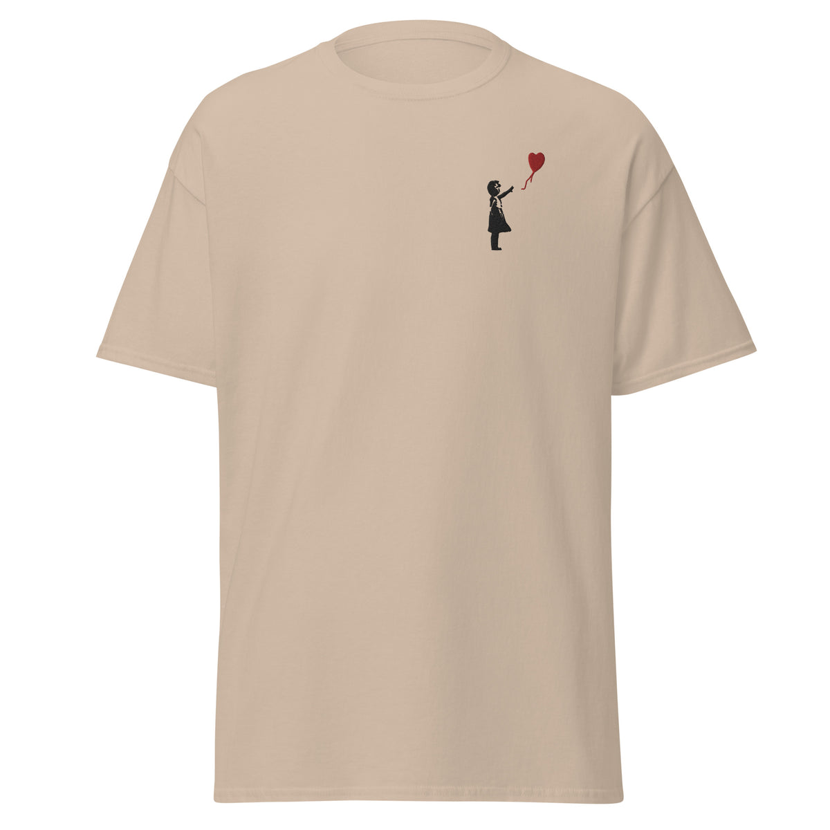 Embroidered Balloon girl T shirt - Sand