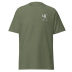 Embroidered White Flower Thrower T shirt - Military Green