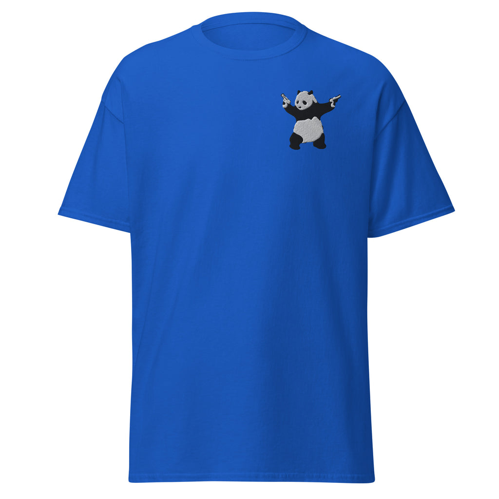 Embroidered Shooting Panda T shirt - Royal