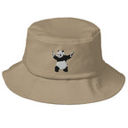Embroidered Shooting Panda Bucket Hat - Khaki