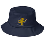Embroidered Teddy Bear Bomber Bucket Hat - Navy