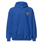 Embroidered Teddy Bear Bomber Hoodie - Royal