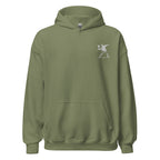 Embroidered Flower Thrower Hoodie - Military Green