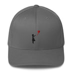 Embroidered Balloon girl Baseball Cap - Grey