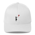 Embroidered Balloon girl Baseball Cap - White