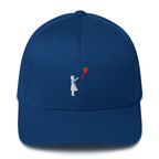 Embroidered White Balloon girl Baseball Cap - Royal Blue