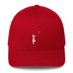 Embroidered White Balloon girl Baseball Cap - Red