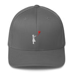 Embroidered White Balloon girl Baseball Cap - Grey