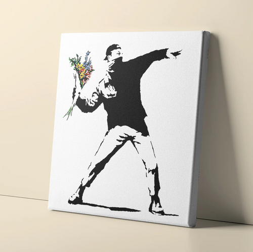 Banksy Canvas Prints Square - Flower Thrower