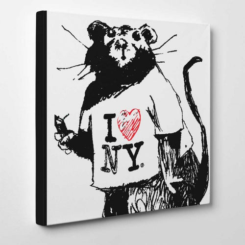 Banksy Canvas Print - I Love NY Rat