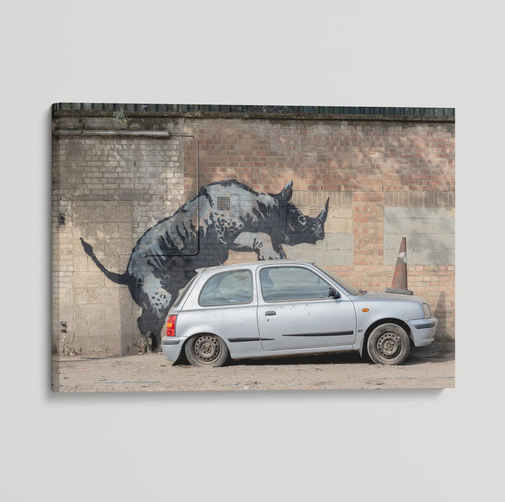 Banksy Canvas Print - Rhino