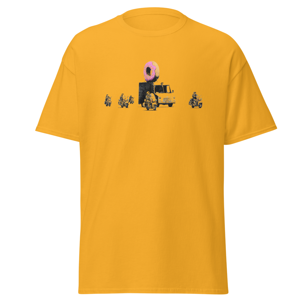 Banksy Donut Print T Shirt - Yellow