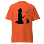 Banksy Fishing Boy T Shirt - Orange