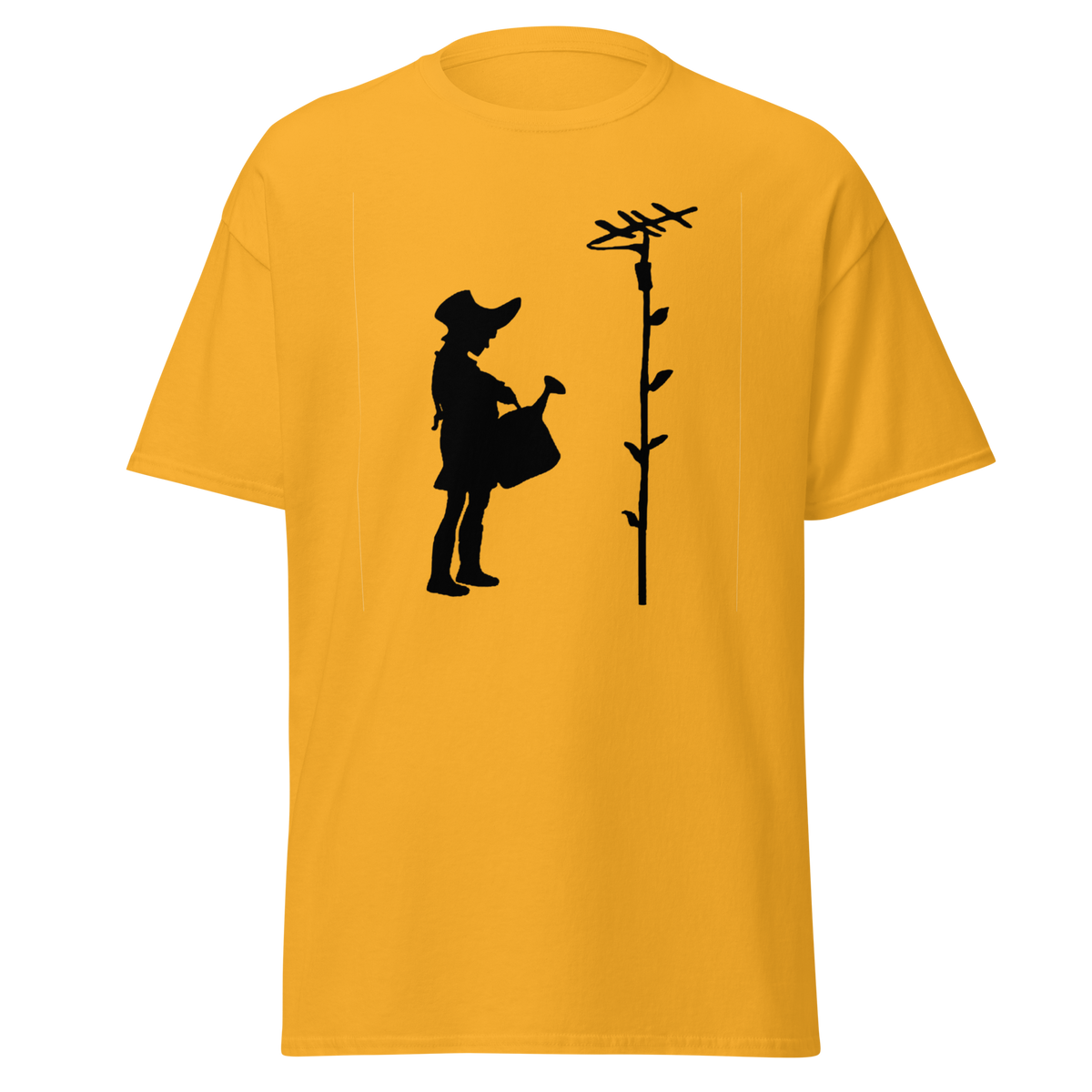 Banksy Girl Watering - Yellow
