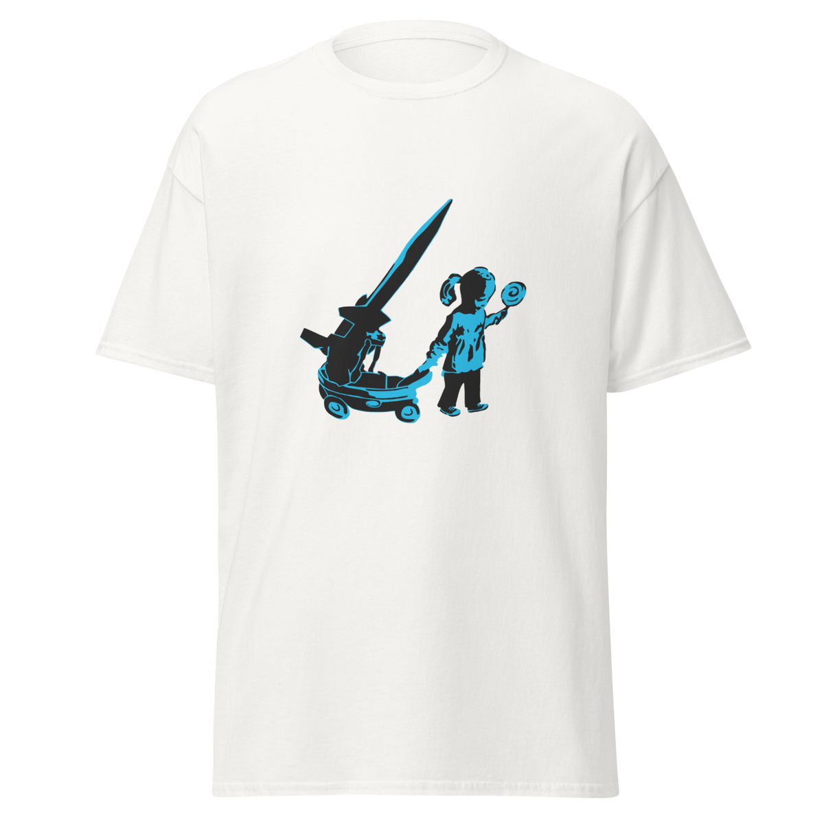 Banksy Little Girl Rocket - White