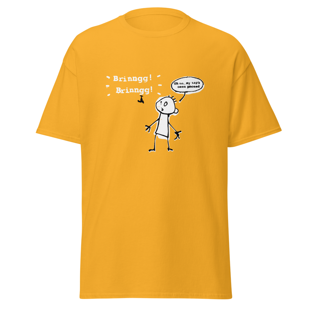 Banksy My Taps Been Phoned T Shirt - Yellow