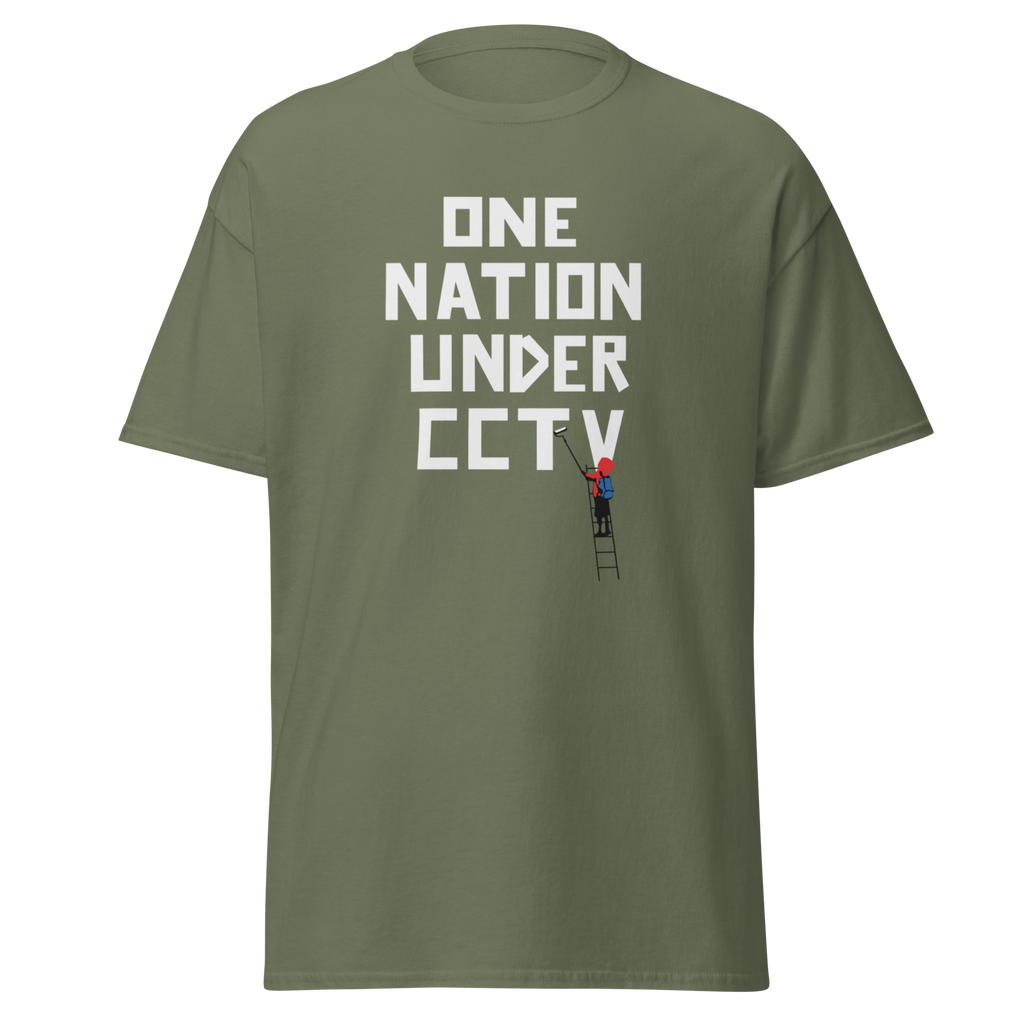 Banksy One Nation Under CCTV T Shirts - Military Green