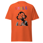 Banksy Smile Girl T Shirt - Orange