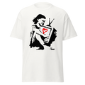 Banksy T Shirt Girl Hugging TV - White