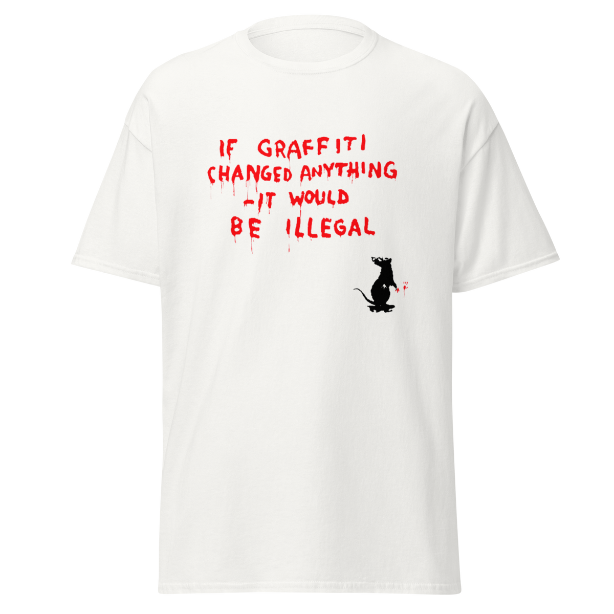 Banksy T Shirt If Graffiti Changed Anything - White