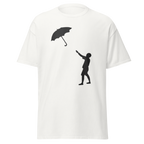 Banksy Umbrella Boy T Shirt - White