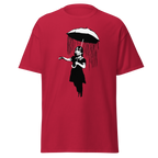 Banksy Umbrella Girl T Shirt - Cardinal Red