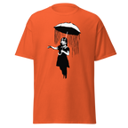 Banksy Umbrella Girl T Shirt - Orange