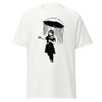 Banksy Umbrella Girl T Shirt - White