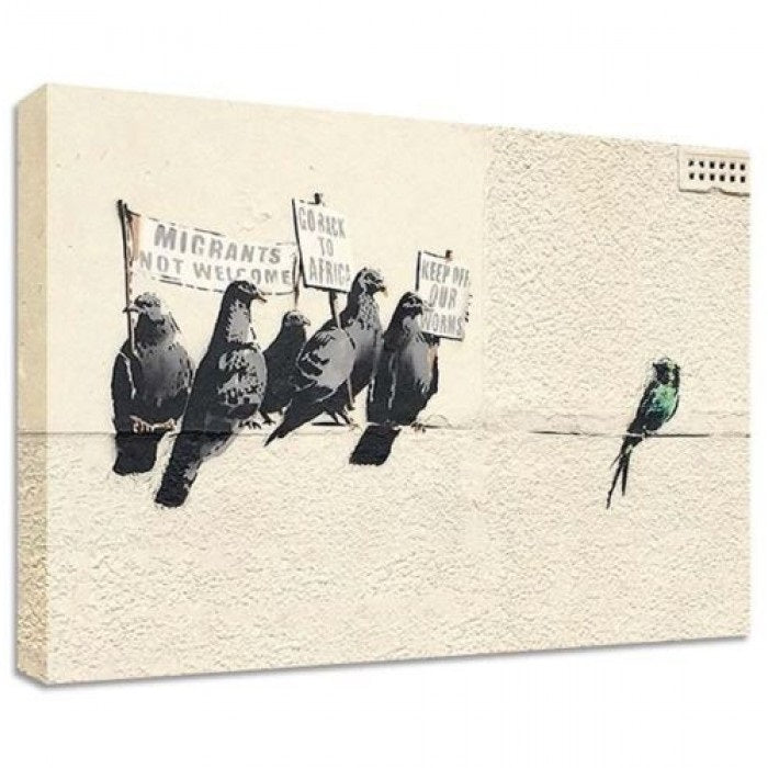 Banksy Canvas Print - Bird Immigration