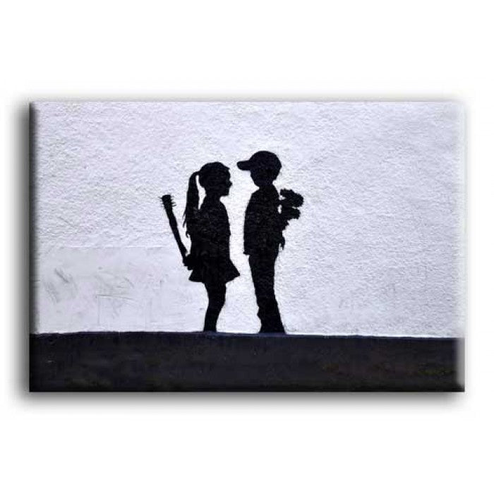 Banksy Canvas Print - Boy Meets Girl
