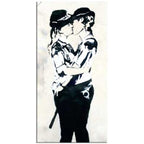 Banksy Canvas Print - Kissing Coppers Women
