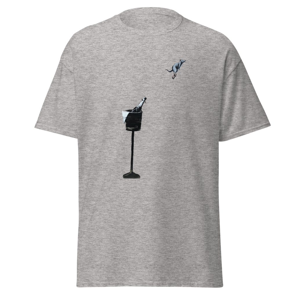 Champagne Cork Rat T Shirt - Sport Grey
