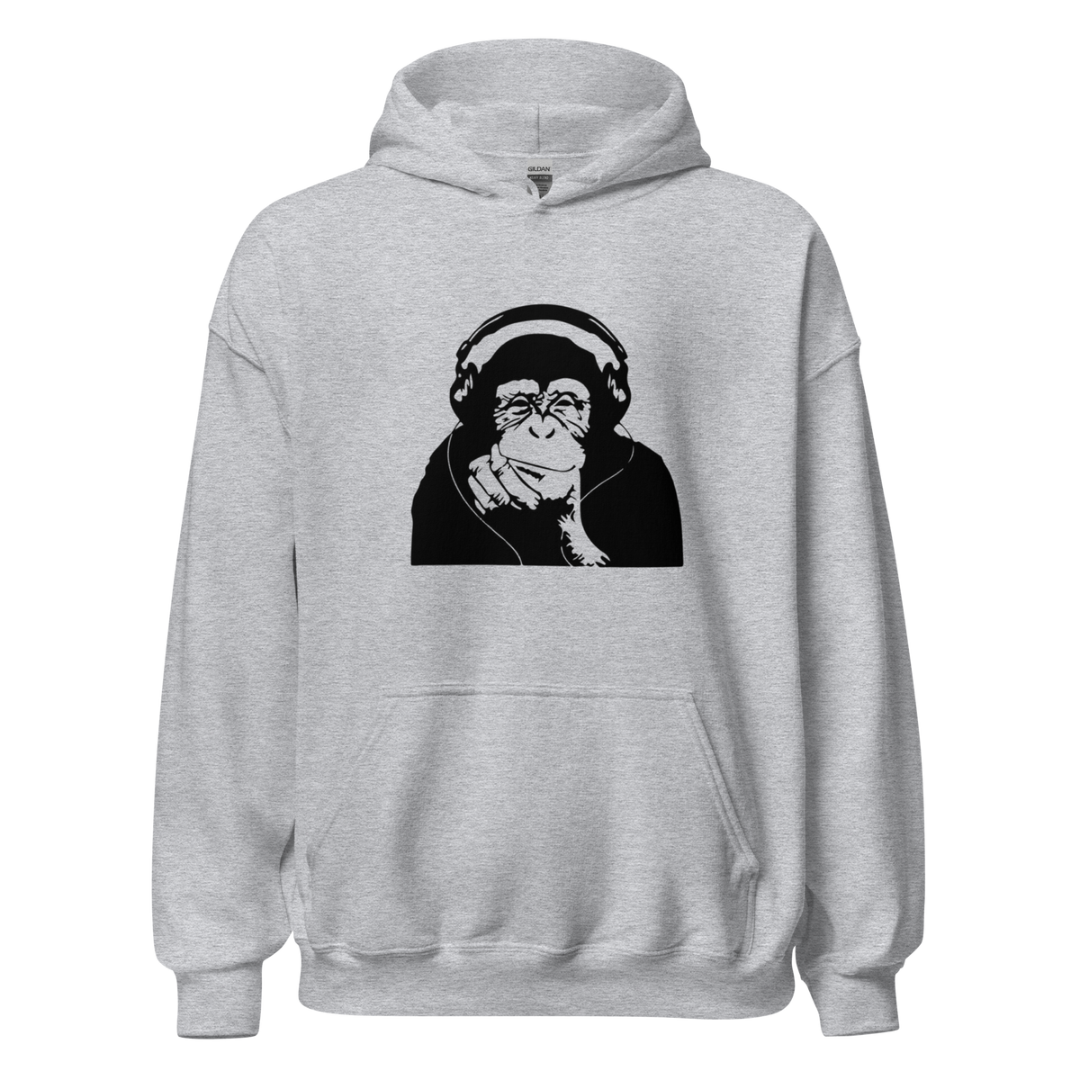 Headphone Chimp Hoodie - Sport Grey
