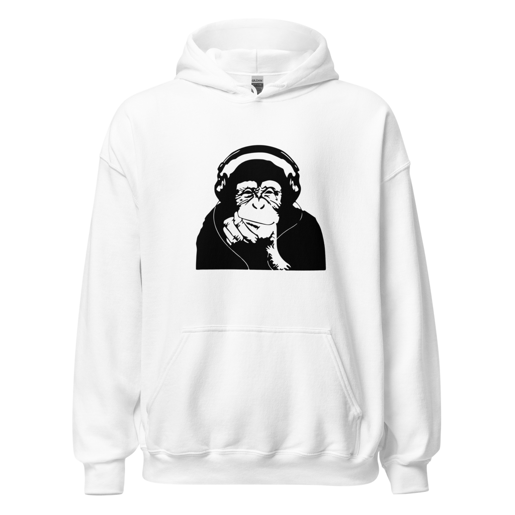 Headphone Chimp Hoodie - White