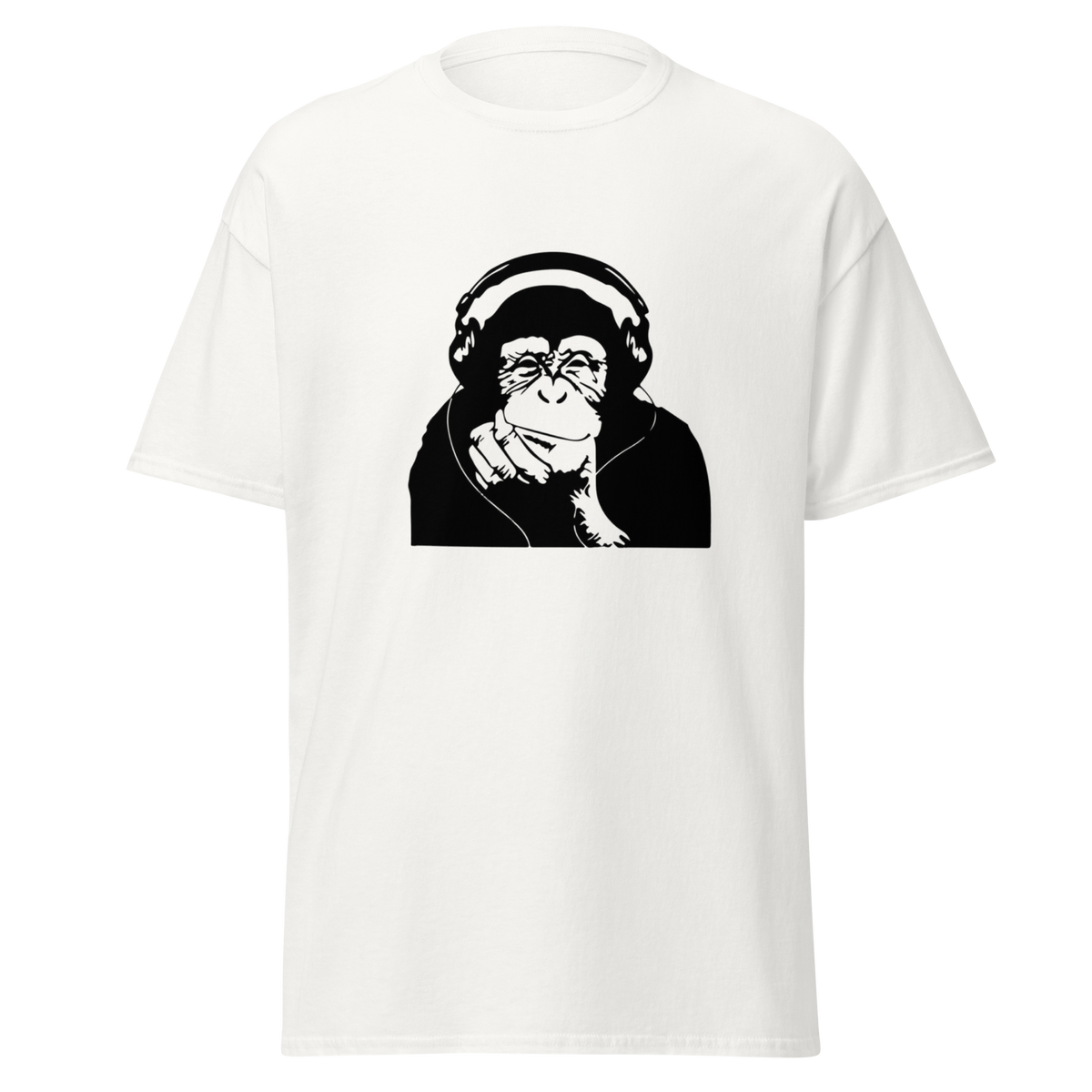 Headphone Chimp T Shirt - White