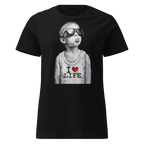 Ladies I love life boy T - Shirt - Black