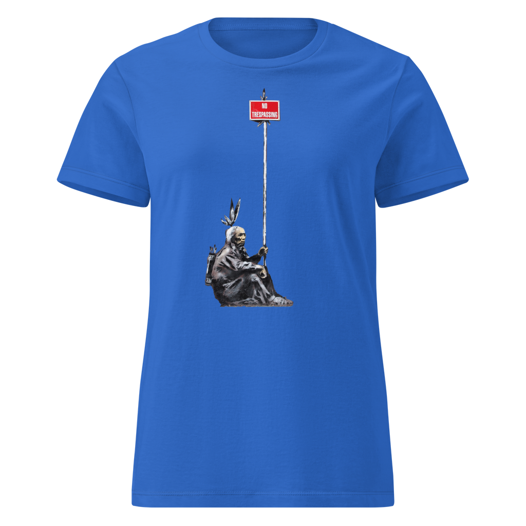 Ladies No Trespassing T Shirt - Royal Blue