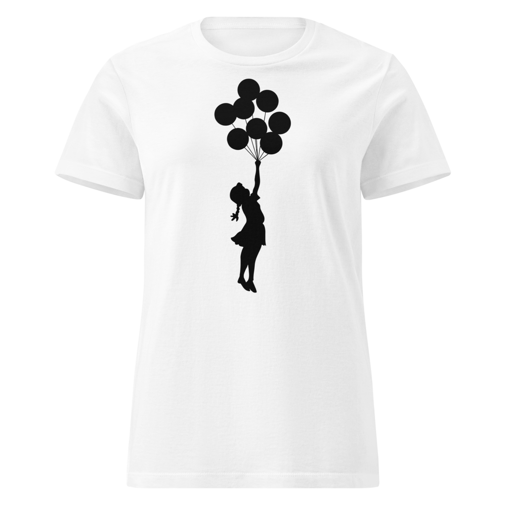 Ladies Palestine Girl with Balloons - White