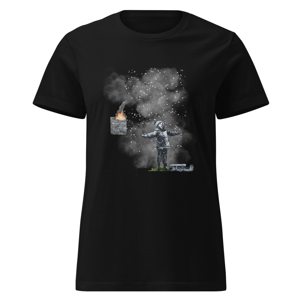 Ladies Port Talbot Seasons Greetings T Shirt - Black