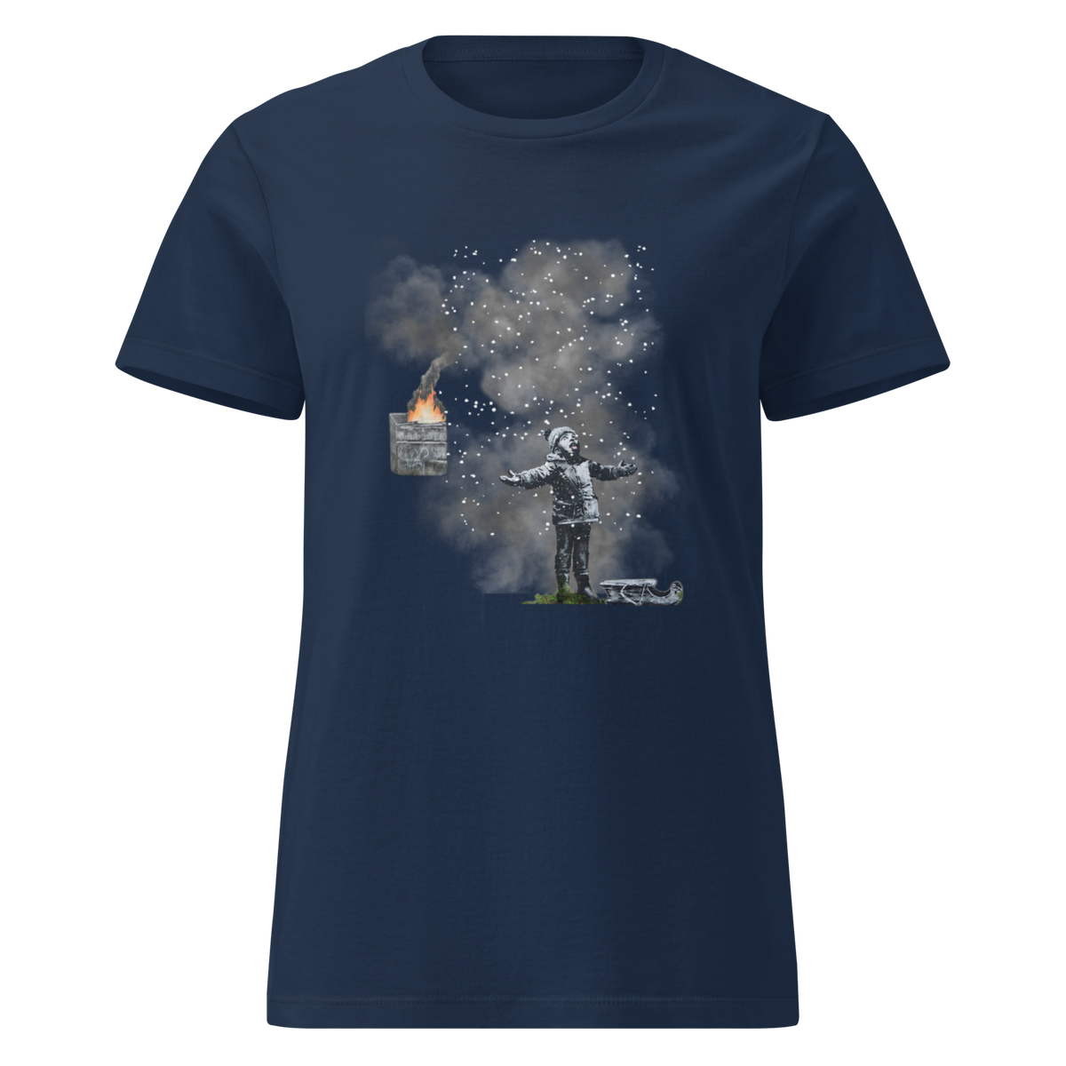 Ladies Port Talbot Seasons Greetings T Shirt - Navy Blue