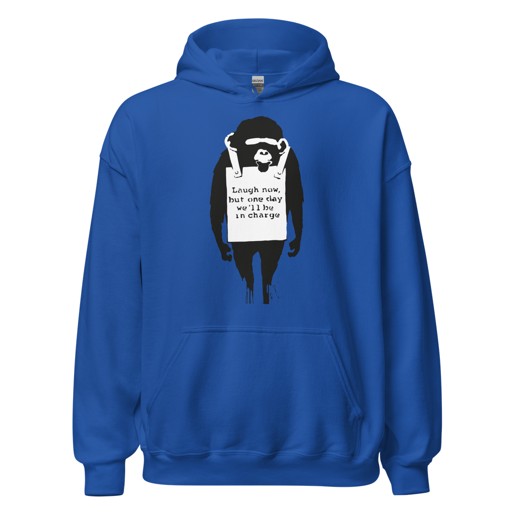 Laugh Now Monkey Hoodie - Royal Blue