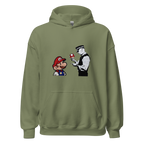 Mario and Policeman Hoodie - Military Green