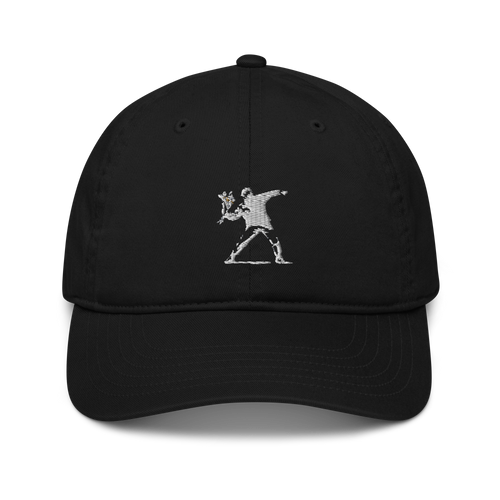 Embroidered White Flower Thrower Baseball Cap