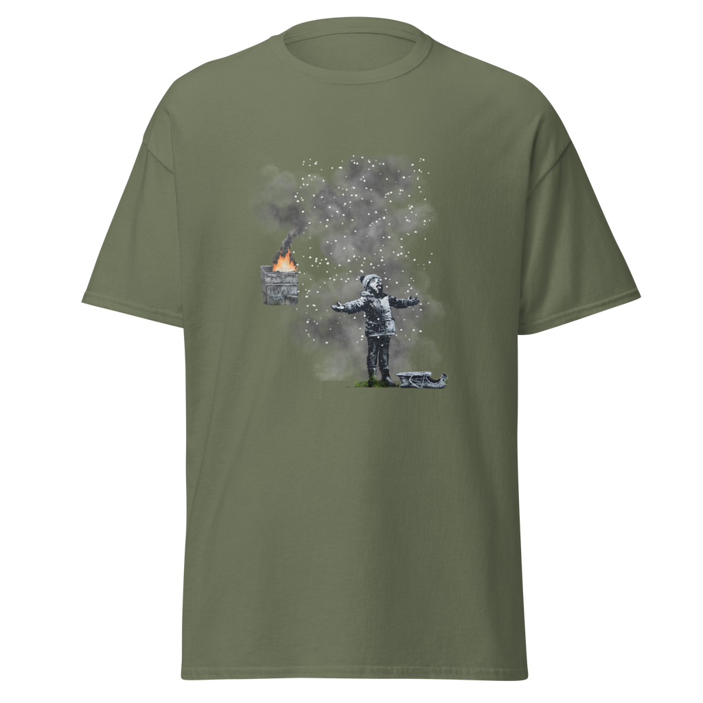 Port Talbot Seasons Greetings T Shirt - Military Green