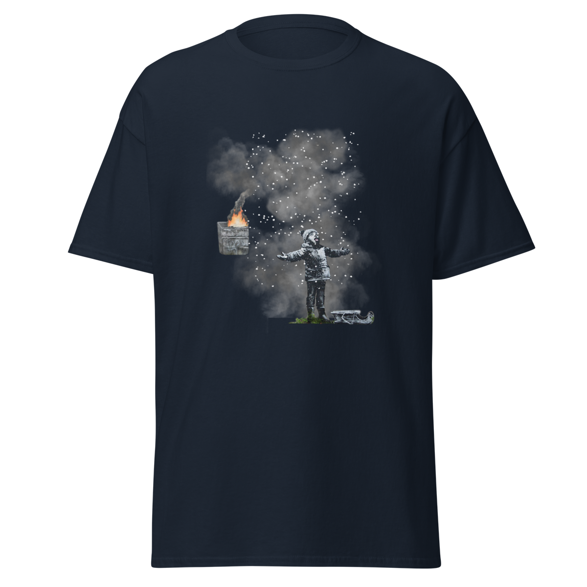 Port Talbot Seasons Greetings T Shirt - Navy Blue