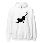 Stretching Cat Hoodie - White