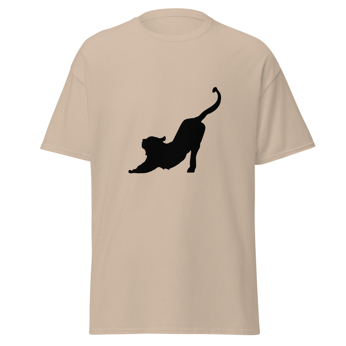 Stretching Cat T Shirt - Sand