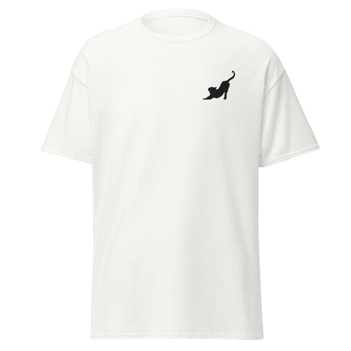 Embroidered Stretching Cat T shirt