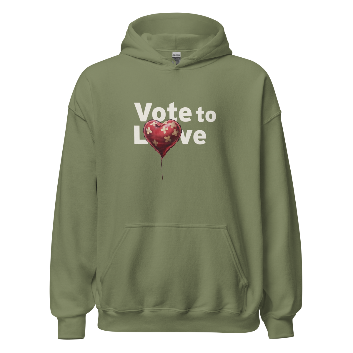 Vote to Love Hoodie - Military Green